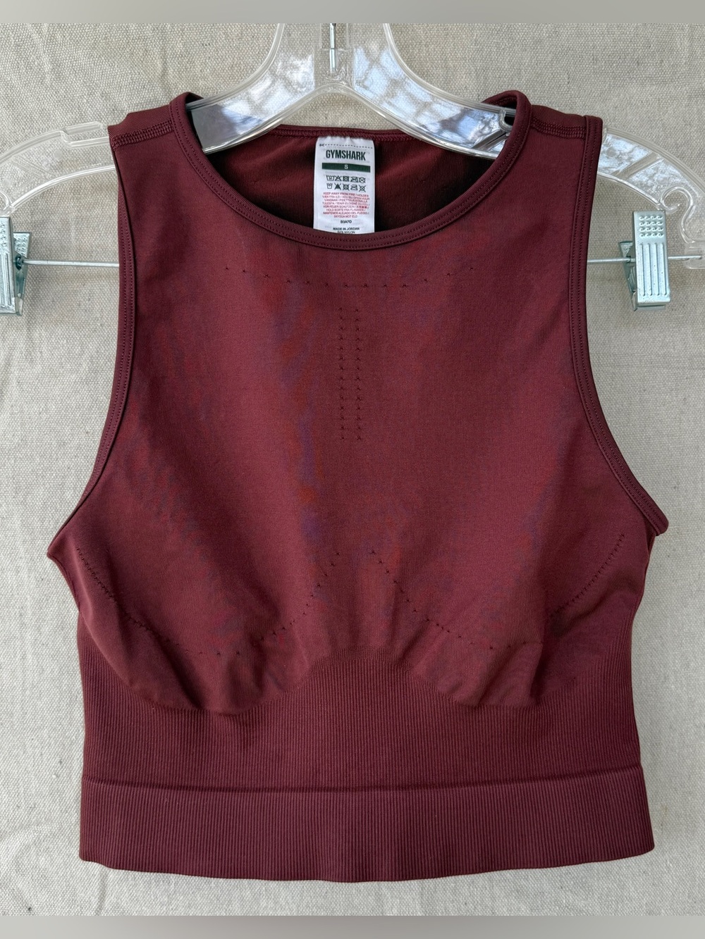 Gymshark Size Small Burgundy Crop Top Sports Bra
